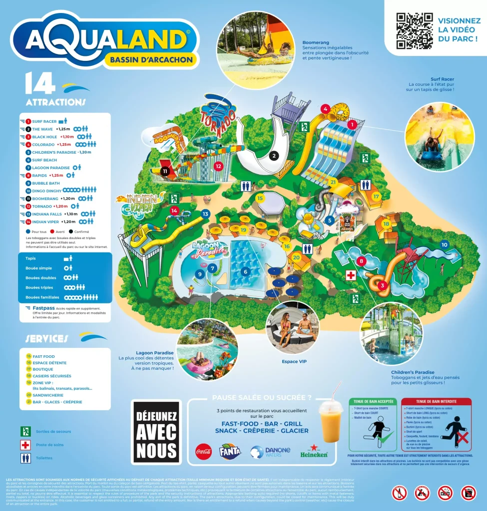 Plan du parc Aqualand Bassin